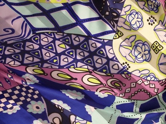 4.5 Yds of Pure Silk Jacquard Stripe Abstract Print Fabric