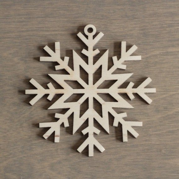 Wooden Snowflake 10 cm Christmas Decoration Laser Cut FREE