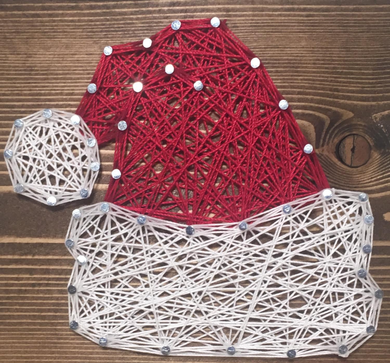 Christmas Hat String Art Template Printable