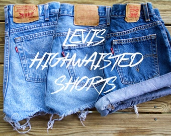 Levis High Waisted Shorts Custom