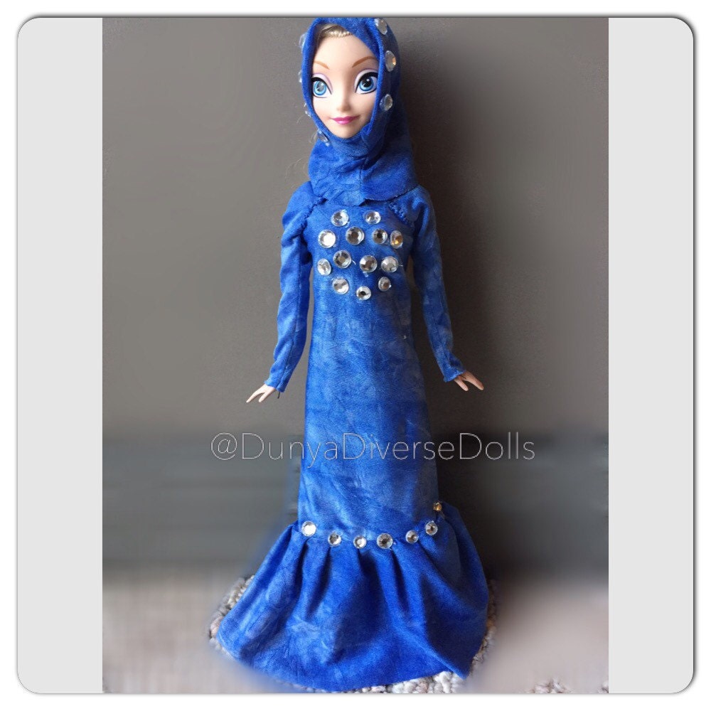 Handmade hijab muslim Frozen Elsa and Barbie doll clothing