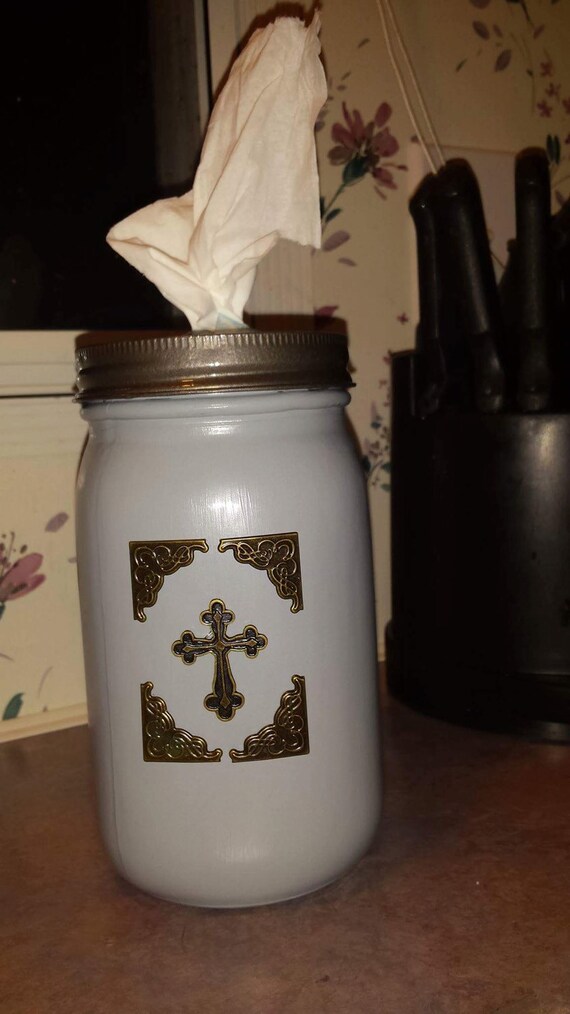 Items similar to Mason jar kleenex holder, kleenex dispenser, mason jar kleenex dispenser