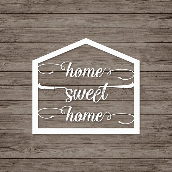 Home Sweet Home Papercut Template Commercial Use Template
