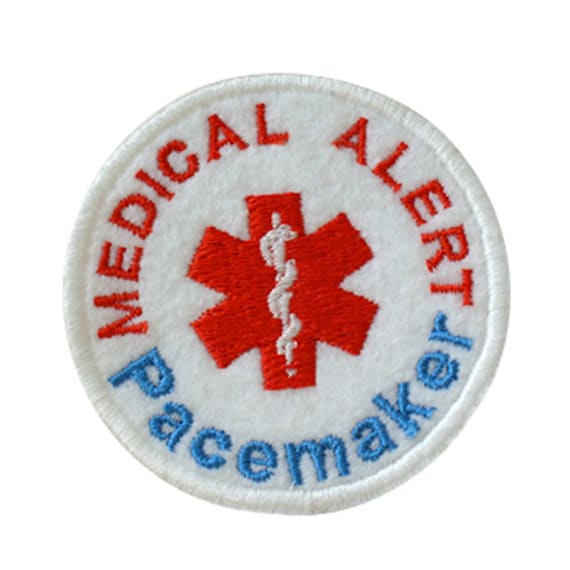 PACEMAKER Medical Alert Embroidered Iron On by StitcheryComplete