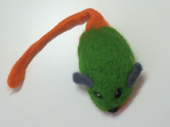 orange mouse cat toy