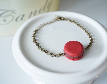 Bracelet french macaron in polymer clay (fimo) - Two colors available