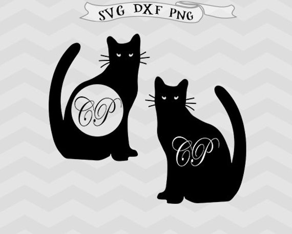 Cat monogram SVG Cat svg Cat lady svg Cat lover Svg DXF Files