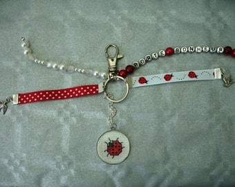 Cabochon lucky keychain or bag charm