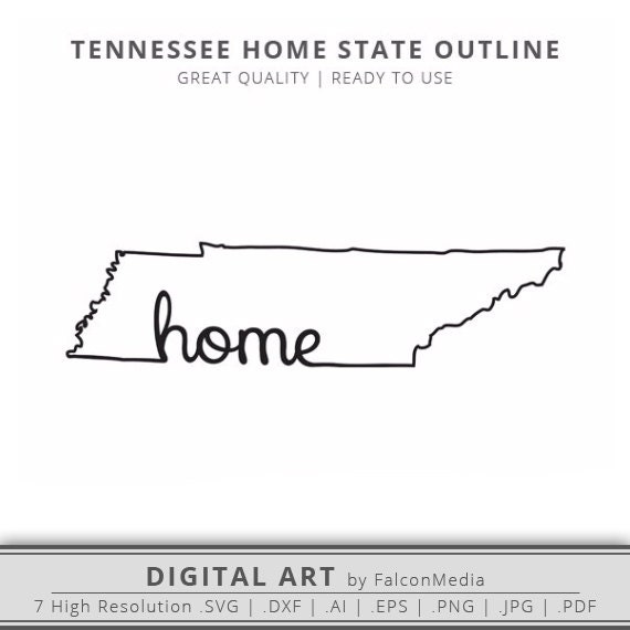 Download Tennessee Home State Outline Graphic Cut Files Included
