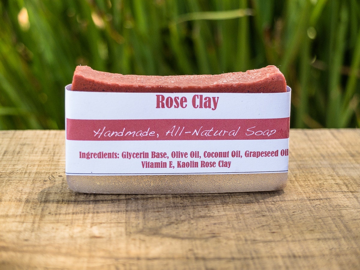 Rose Clay Soap Bar Rose Clay Soap Kaolin Clay Soap Natural