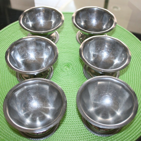 Vintage Stainless Steel Dessert Dishes