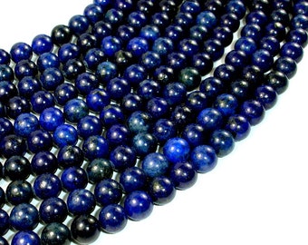 Lapis Lazuli Beads, Round, 8mm (8.5 mm), 15 Inch, Full strand, Approx 47 beads, Hole 1 mm (298054003)