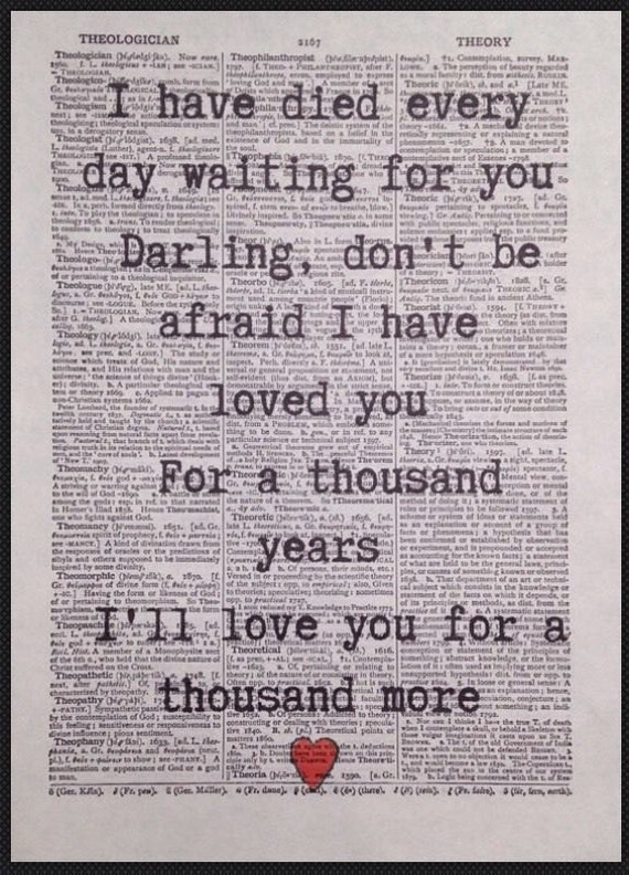 words to a thousand years
