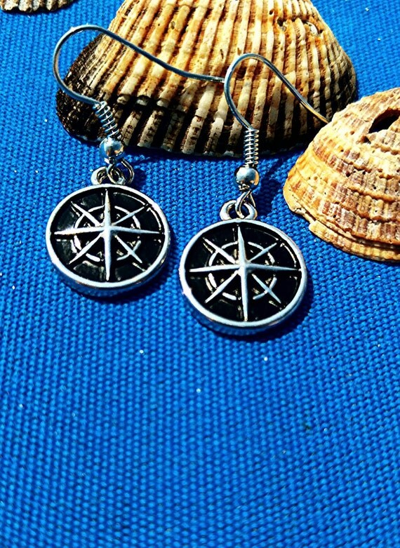 Nautical Compass Earrings Sailing Jewelry Sailing Earrings