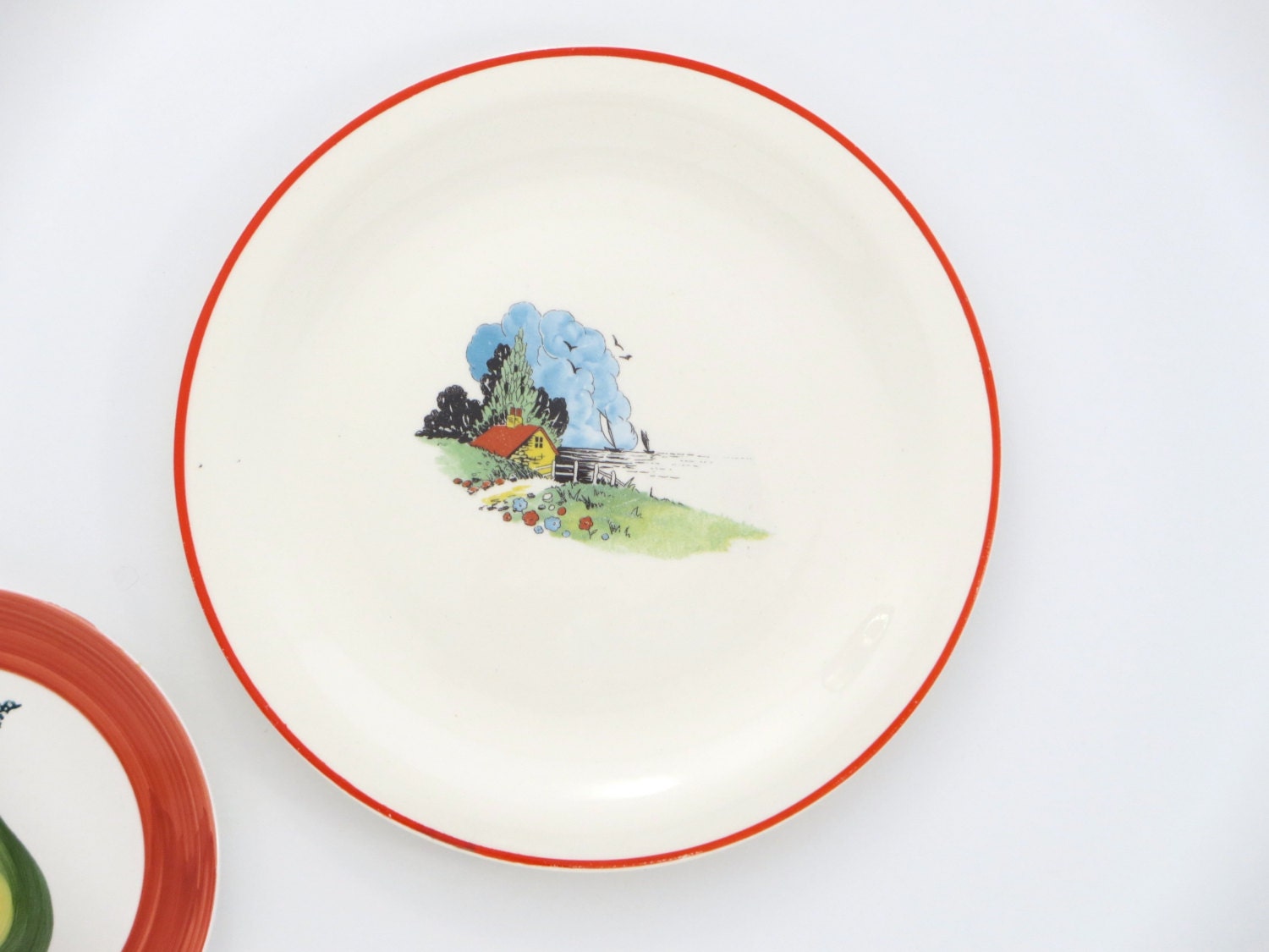 RESERVED Farmhouse Shabby Vintage Decorative Plate Set