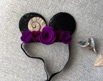 Sea Witch Mouse Ears Flower Crown, 100% Merino Wool Felt