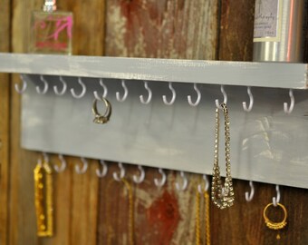 Jewelry Organizer, Wall Jewelry Holder, Rustic Jewelry Organizer, Shabby Chic Jewelry Holder, Rustic Jewelry Holder, Shabby Chic Organizer