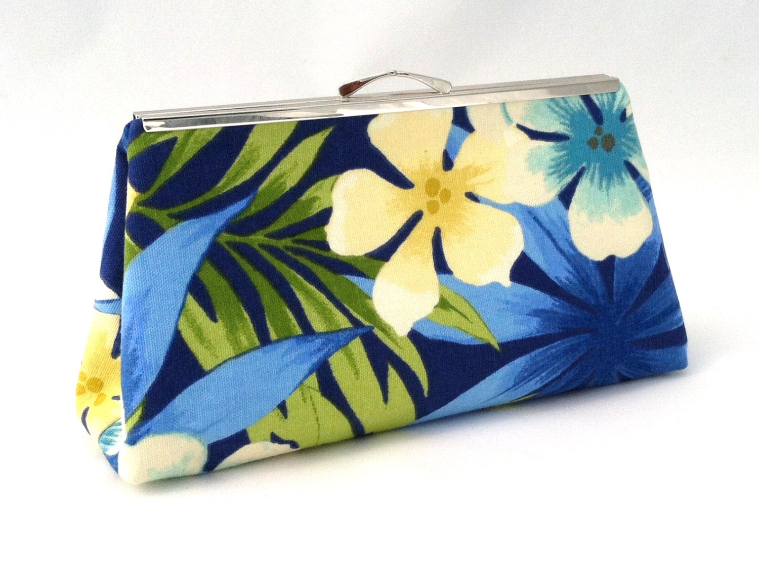 Blue Hawaiian Handbag Purse Clutch Blue Tropical Polynesian