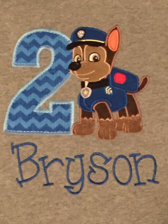 Paw Patrol Chase Birthday Shirt by DoubleMDesignsTX on Etsy