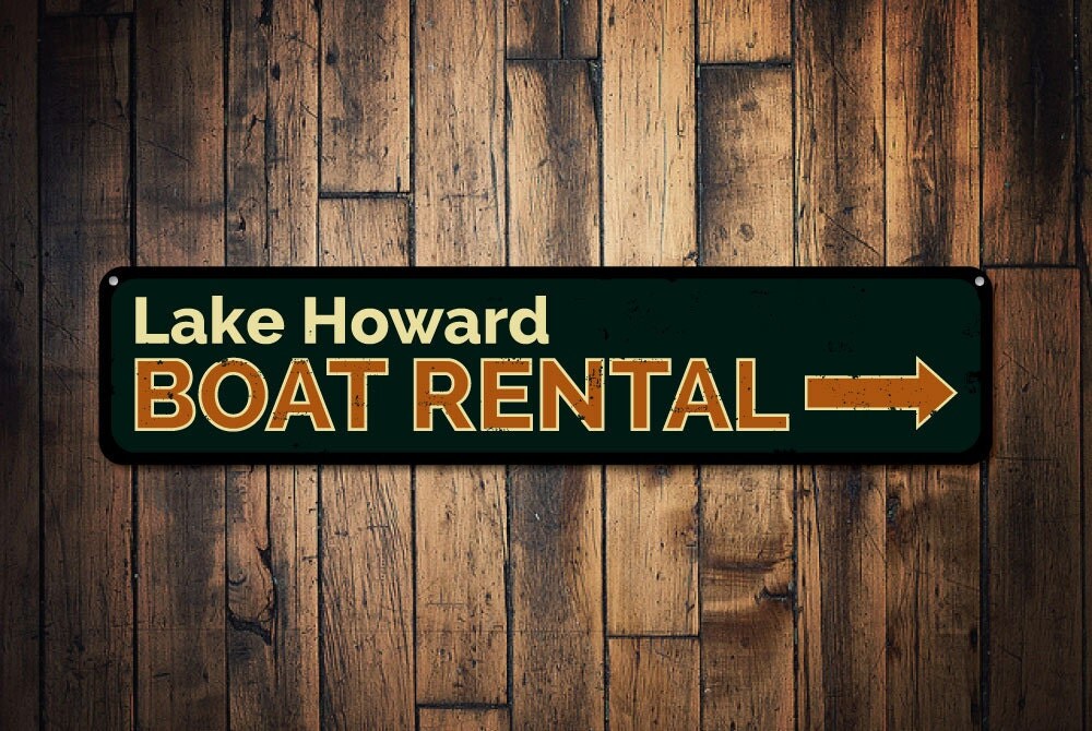 Boat Rental Sign Personalized Lake Name Sign Metal