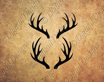 Deer Antlers SVG PNG DXF Eps Fcm Cut file for Silhouette, Cricut, Scan n Cut Deer Antler Monogram Frame Svg