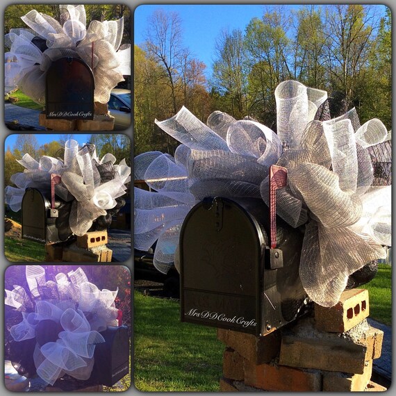 Mailbox Swag Mailbox Decor Mailbox Wreath by MrsDDCookCrafts