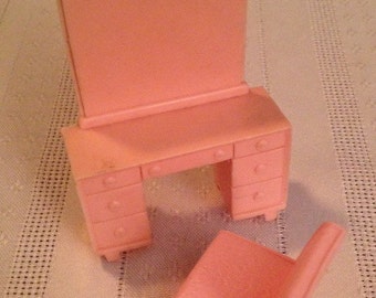 Marx Superior Vanity & Bench-Vintage Dollhouse Furniture 1/2"