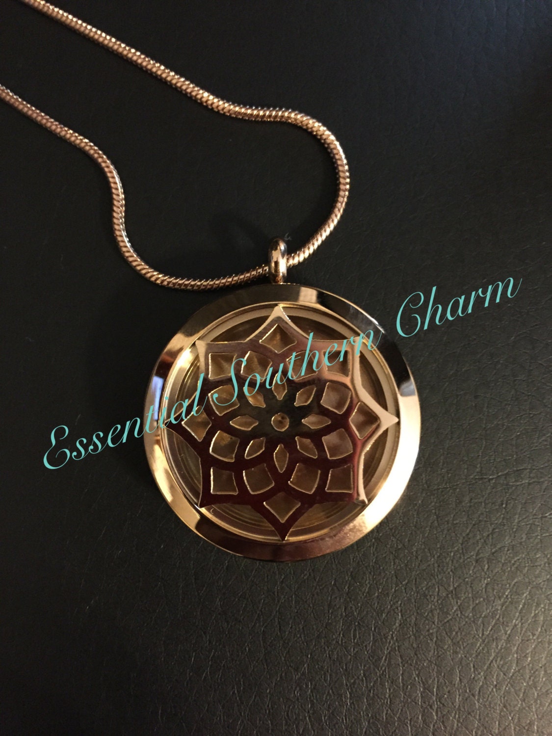 Essential Oils Diffuser Necklace ROSE GOLD by EssSouthernCharm