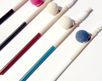 Cat toy wand design - VEGAN, natural, cotton and wood , animalove