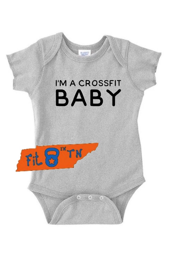 Workout Fitness I'M A CROSSFIT BABY Fitness Onesie by FitInTN