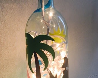 Wine Bottle Light • Beach/Ocean/Nautical Design