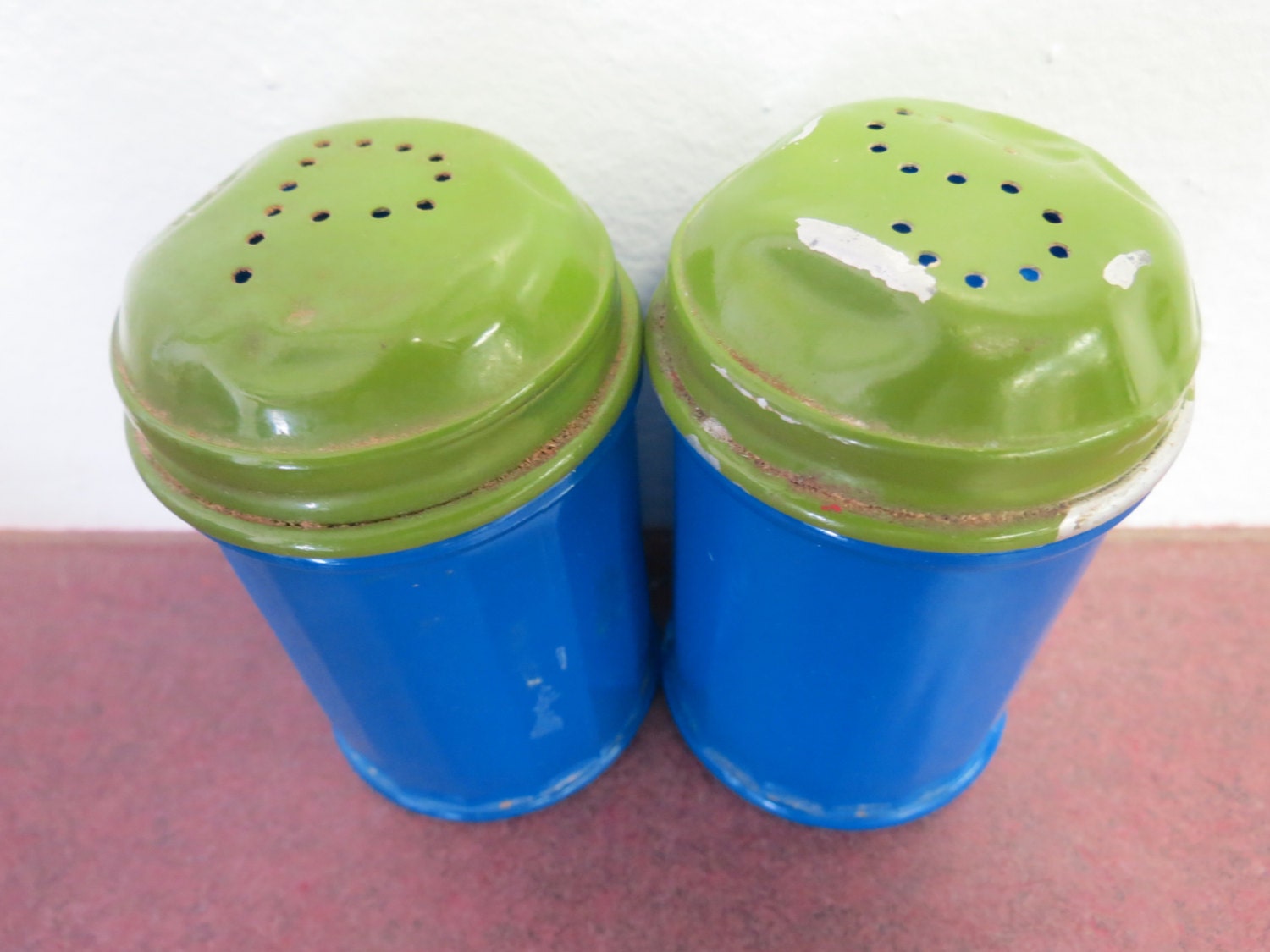 Gemco Blue Glass Salt And Pepper Shakers With by PickeryPlace