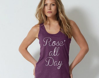 Rose all Day Tank Top. Wine Tank. Brunch Tank. Tumblr. Gym Tank. Mimosas. Champagne Tank. Champagne Shirt.