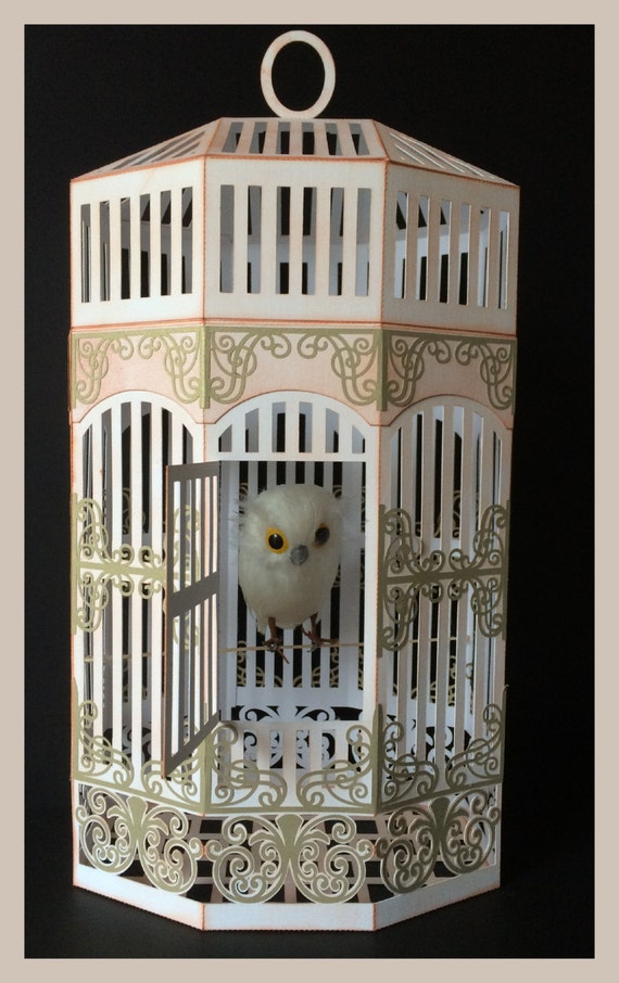 Download Vintage Bird Cage 3d model papercraft SVG Cricut compatible