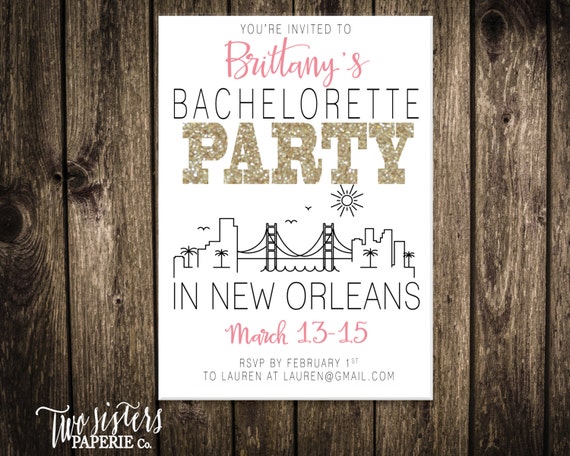 Bachelorette Party Invitations New Orleans 6
