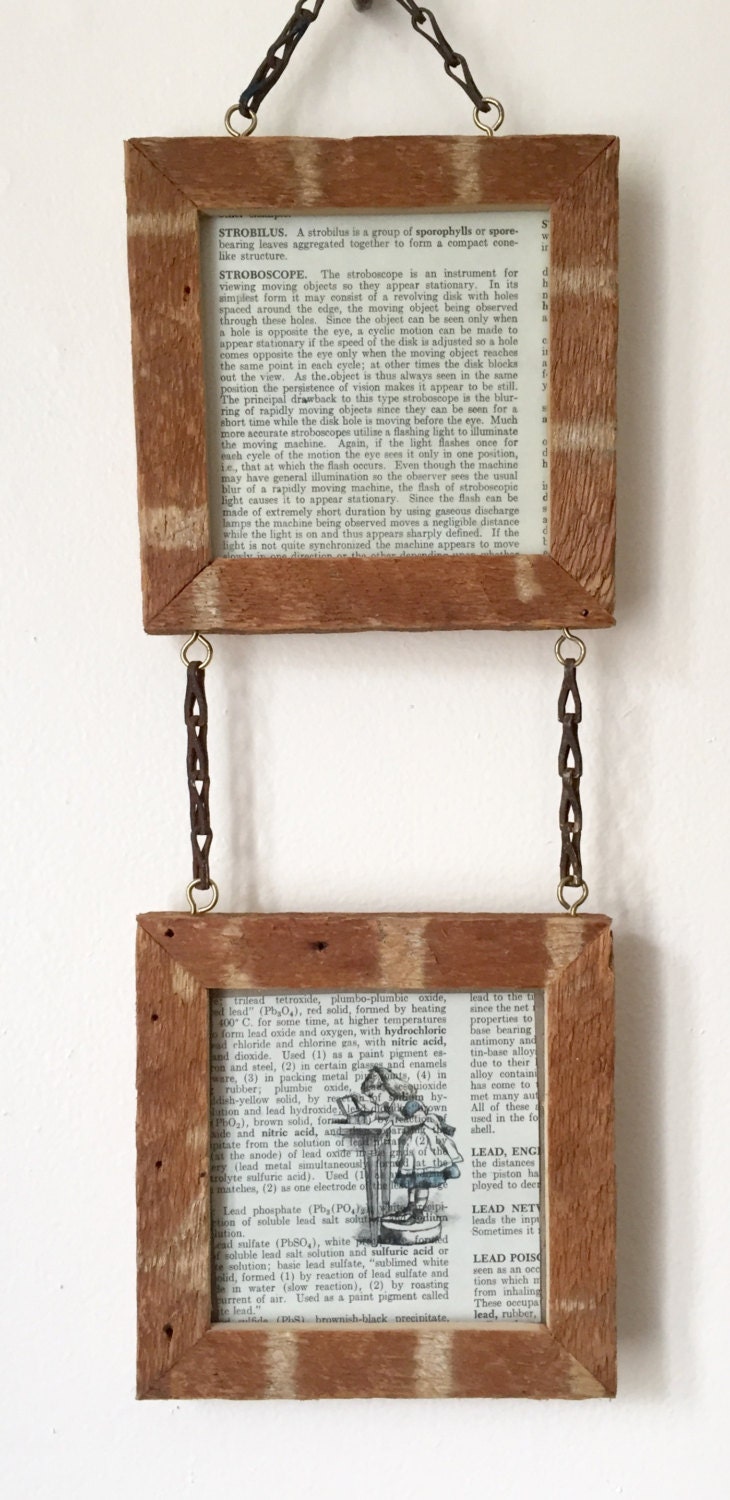 Double Hanging Wooden Picture Frame / Rustic Wood Hanging