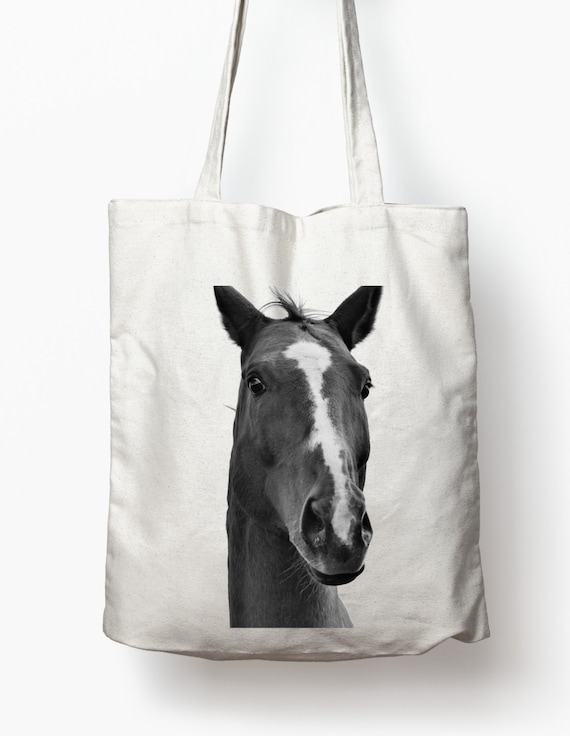 HORSE HEAD Tote Bag cute funny love nag by StartWearingThis