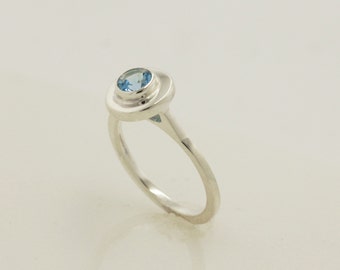 Blue Topaz and Sterling Silver Ring