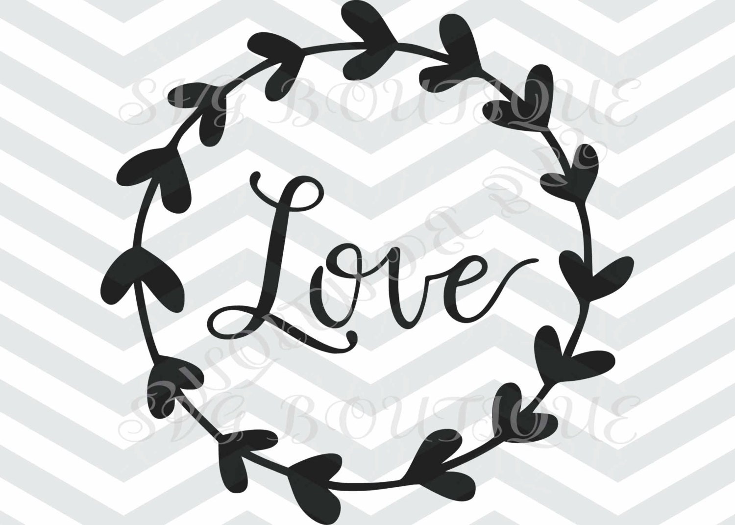 Download Love SVG File Laurel Wreath Svg Circle Frame SVG Cut Files