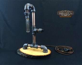1016 -Steampunk Lamp - Industrial Pipe Lamp - Vintage Edison Bulb - Steampunk Light - Pipe Lamp - Industrial Light - Stean Punk - Desk Lamp
