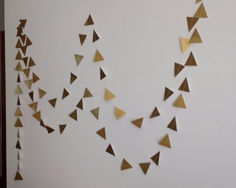 Gold Geometric Wedding Garland, Gold Foil Triangle garland, Gold Party Garland, Gold Decoration, Garland Decoration.