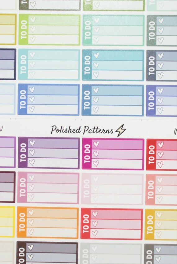 32 Checklist Boxes Colorful 1 Box Planner Stickers NF170
