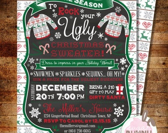Ugly Christmas Sweater Party Invitation - DIY Printable
