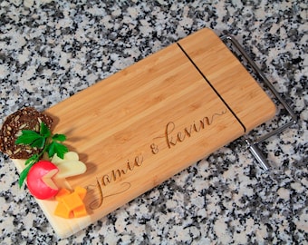 Personalized Cheese Board, Custom Cheese Board, Personalized Cutting Board, Engraved Cheese Board, Wedding gift, Cheese board with cutter