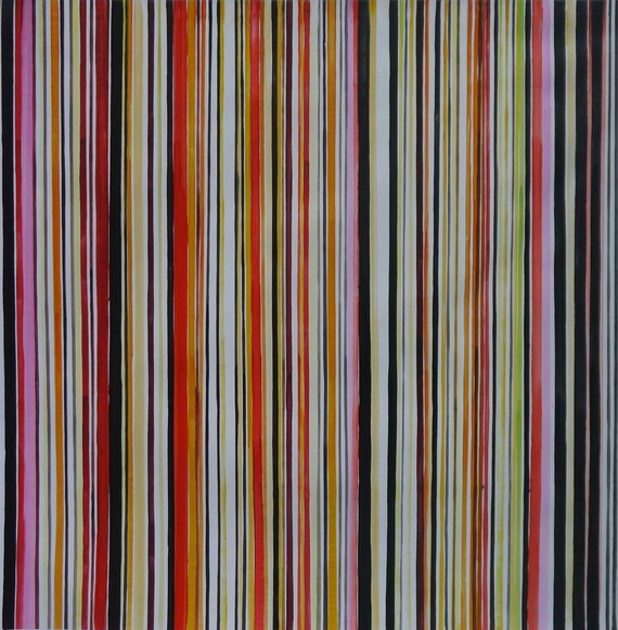ORIGINAL Colorful Stripes Abstract Oil Painting Canvas Square Art for ...