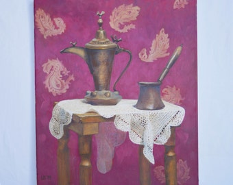 Original oil painting The Turkish still life oil painting original painting original art oil on canvas home decor handmade art fine art