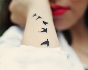 Birds - Temporary Tattoos // Body Art // Cool // Tumblr Style // Summer // Party
