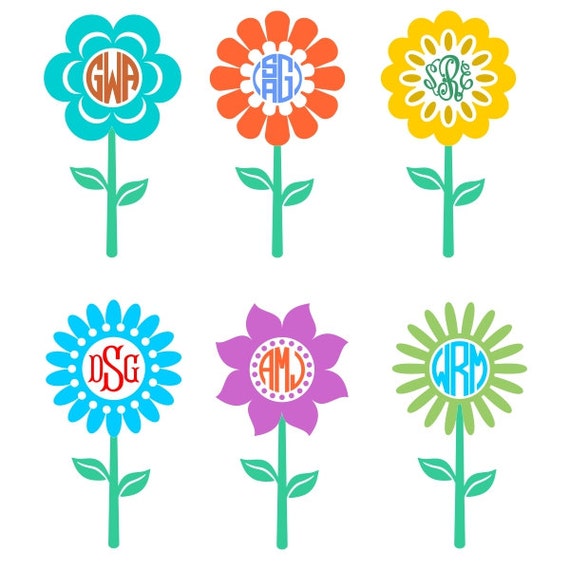 Download Spring Flower Monogram Cuttable Designs SVG DXF EPS by CuttableSVG