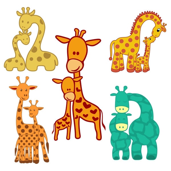 Giraffe Mother Cuttable Design SVG DXF EPS use with by CuttableSVG