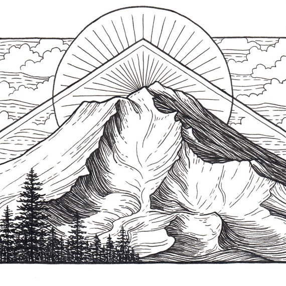 Mt Shasta 5x5 Print Mountain Art Giclee Print Mount